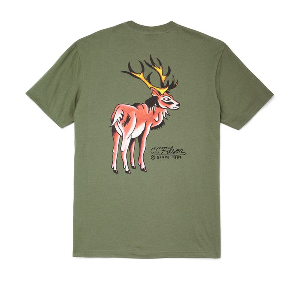 RANGER GRAPHIC T-SHIRT - Dusty Olive - Elk