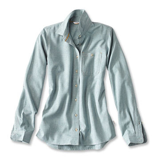 WOMEN'S TECH CHAMBRAY WORK SHIRT - Tropic blue