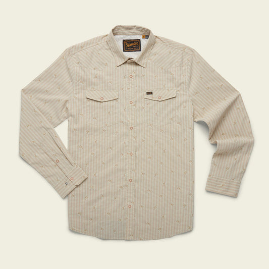 H Bar B Tech Longsleeve - Grid Floral : Au Natural