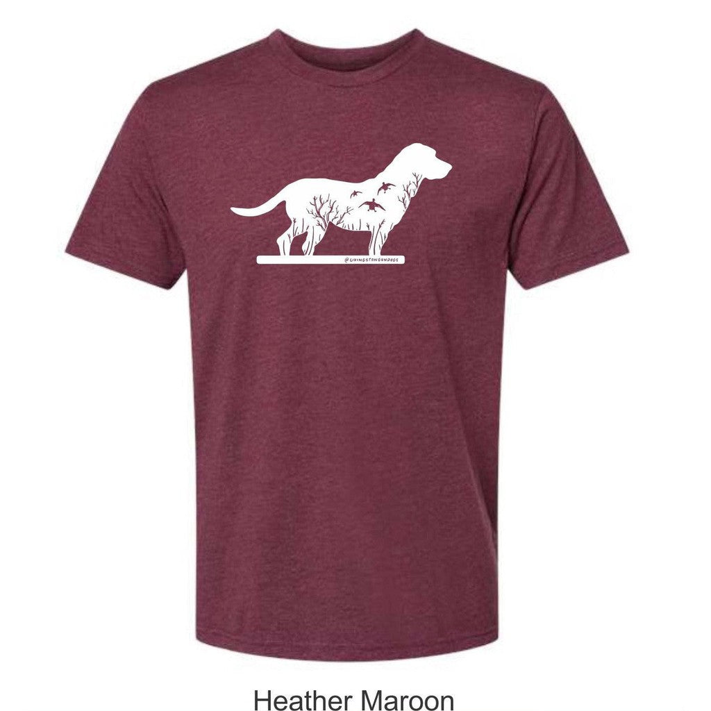 Livingston Gundogs SS brush dog T-shirt - maroon