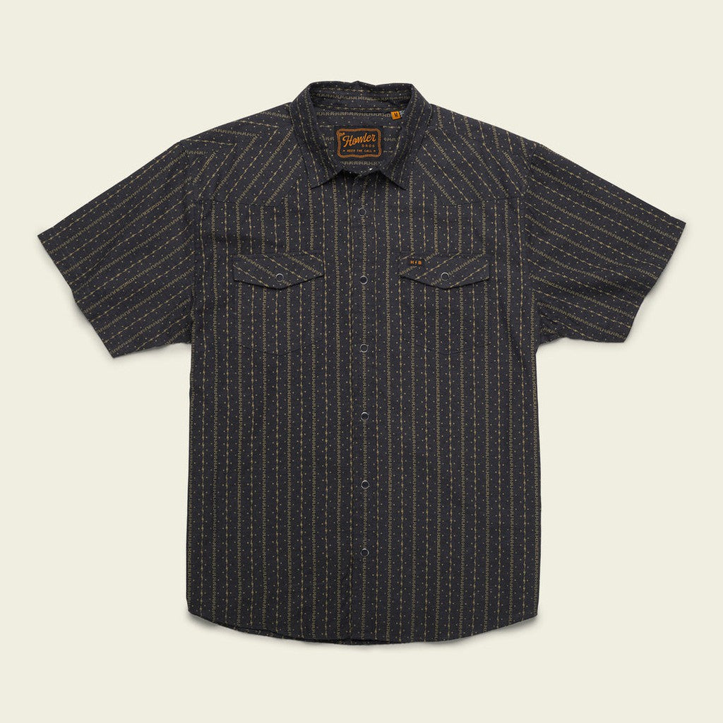 H Bar B Snapshirt - Tepozteco Stripe : Antique Black