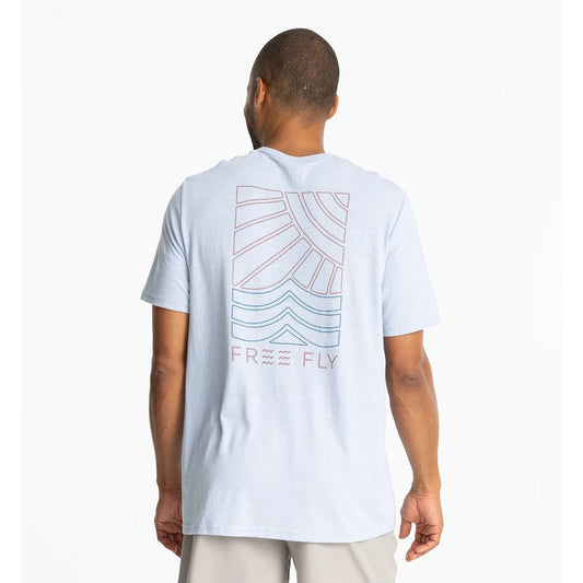 Sun & Surf Pocket Tee - Heather Cays Blue