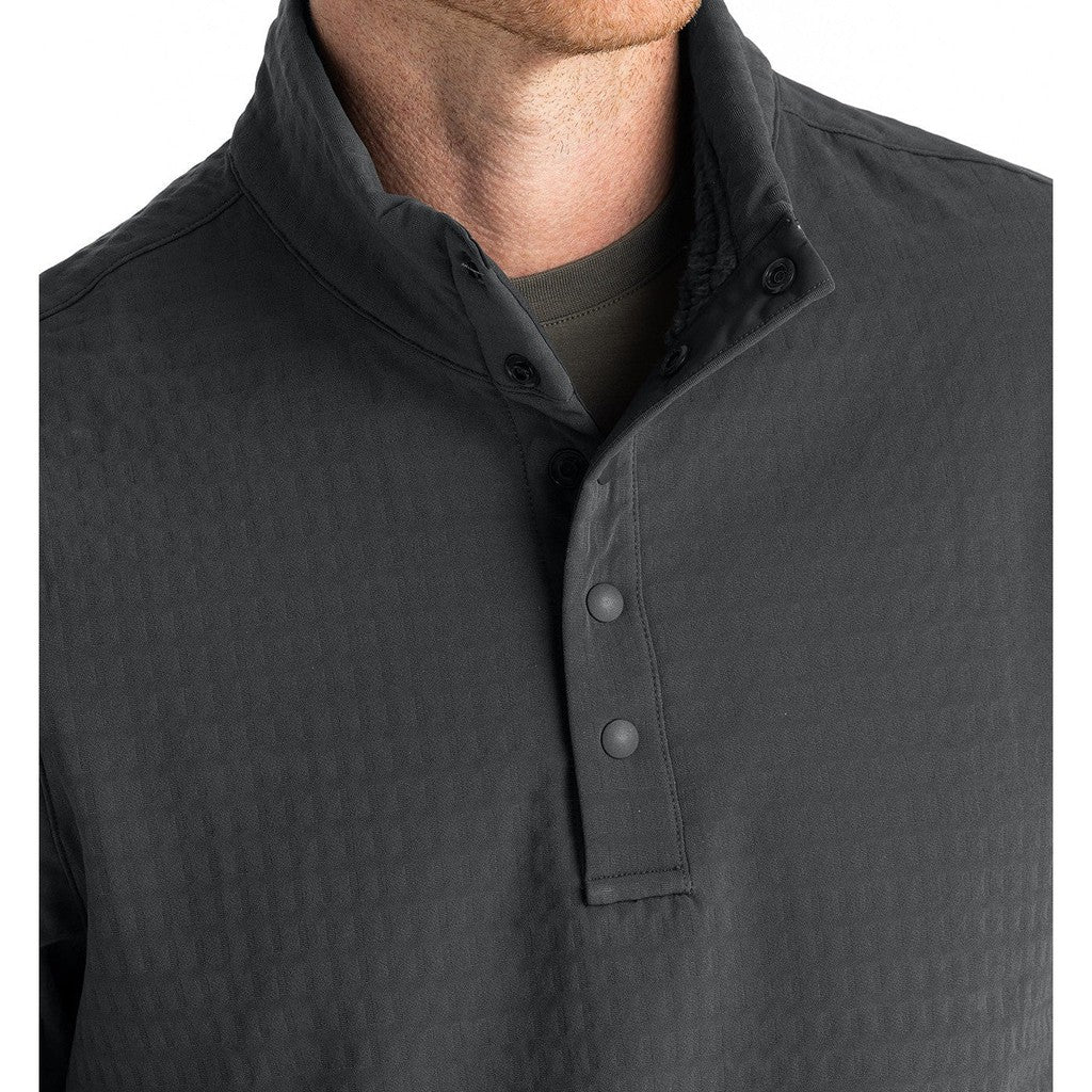 Men's Gridback Fleece Snap Pullover - Black Sand