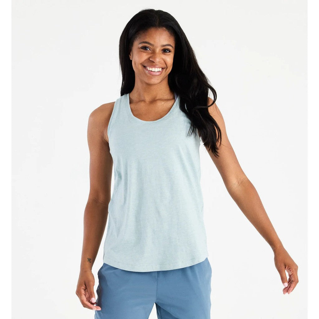 Women's Bamboo Heritage Tank - Heather Ocean Mist