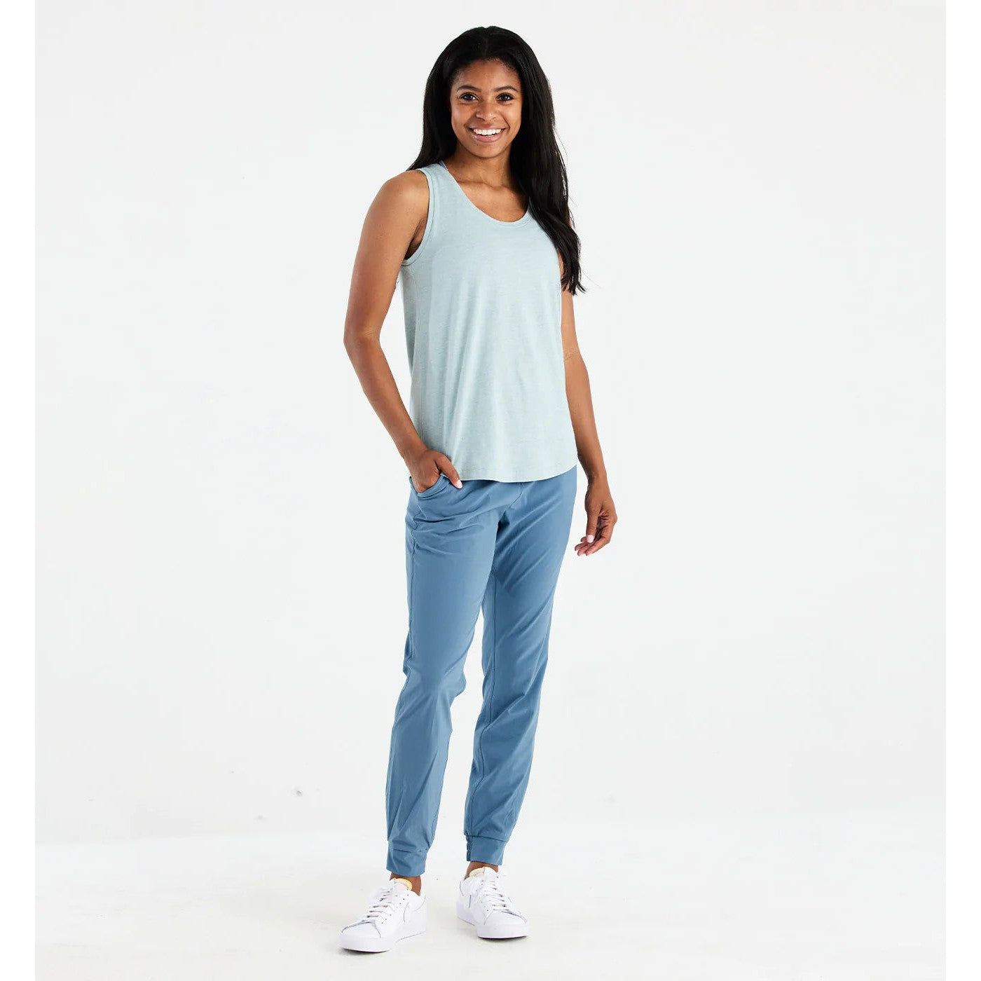 Women's Bamboo Heritage Tank - Heather Ocean Mist