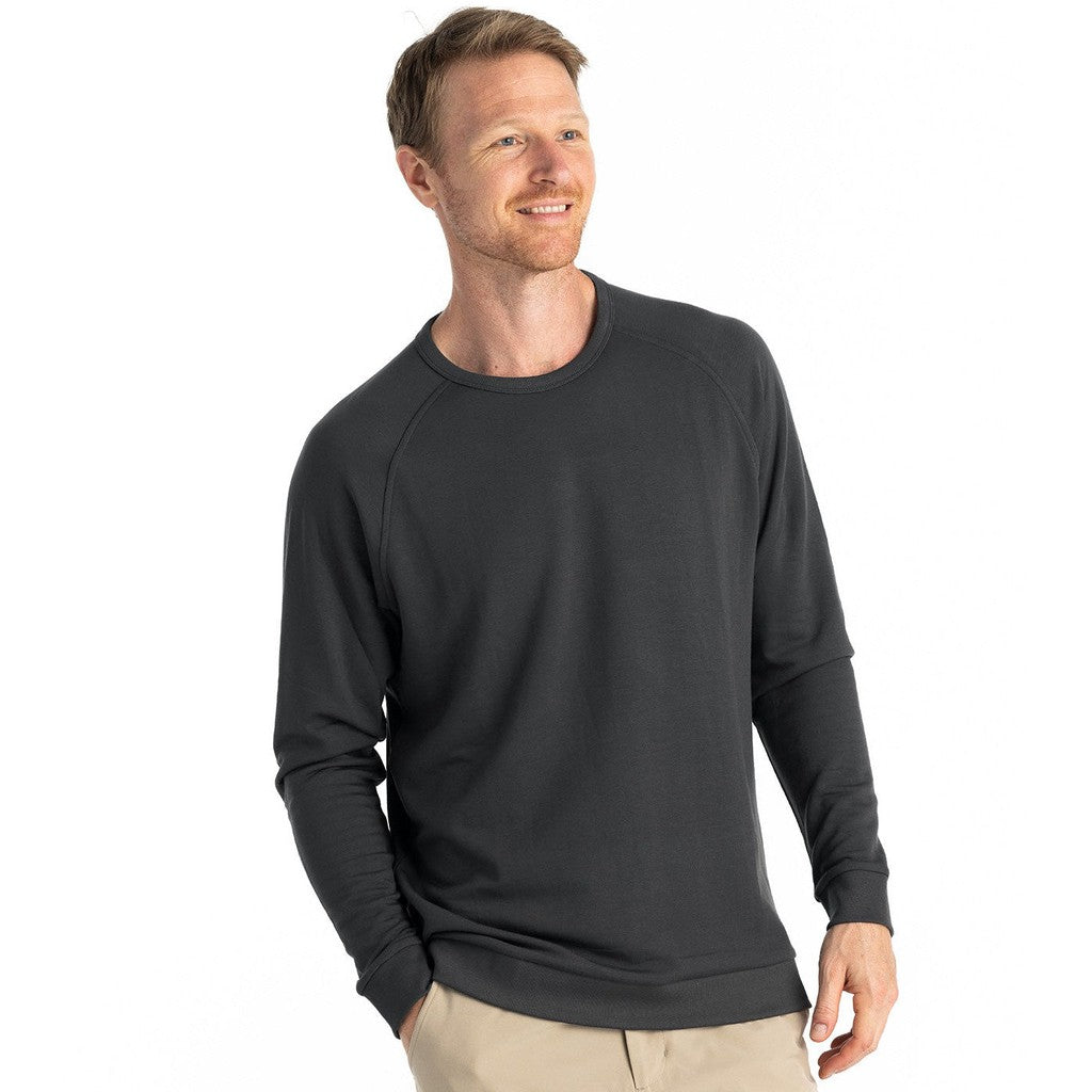 Men's Bamboo Lightweight Fleece Crew - Black Sand