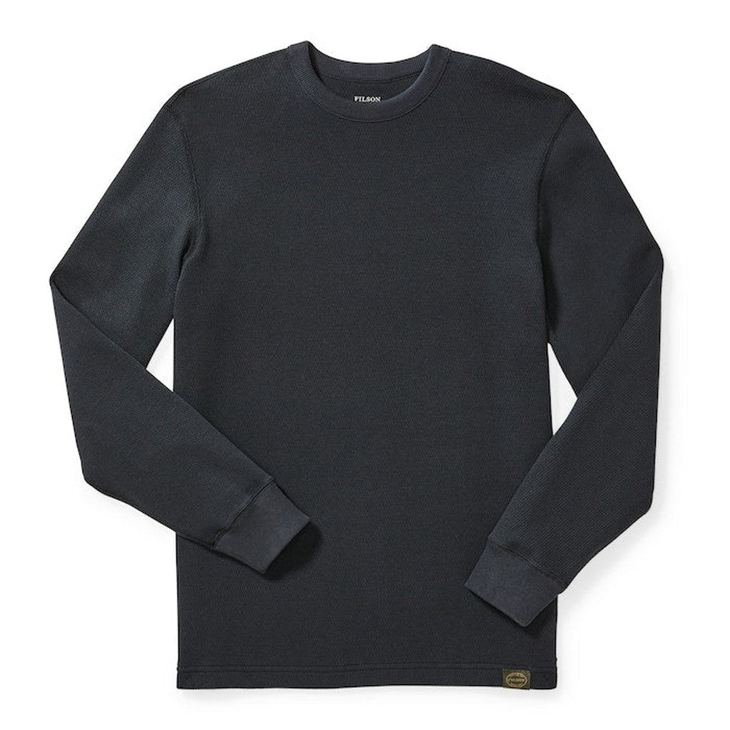 WAFFLE KNIT THERMAL CREWNECK - Navy