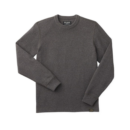 WAFFLE KNIT THERMAL CREWNECK - Charcoal