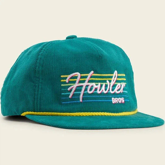 Unstructured Snapback Hats - Howler Beach Club : Teal Corduroy